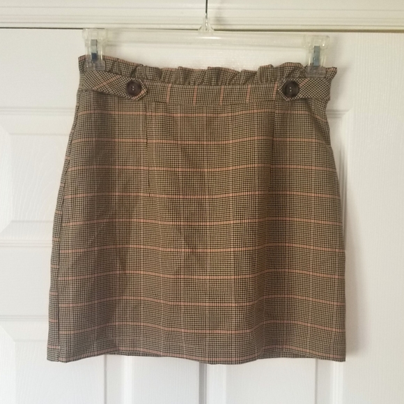 Topshop Checkered Paperbag waist skirt size 6 - Picture 8 of 13